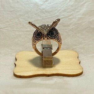 Beautiful Detailed Owl Ring Gold With Rhinestones 🦉 💍